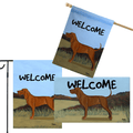 Redbone Coonhound 3 Piece Bundle - House Flag, Garden Flag, & Welcome Mat