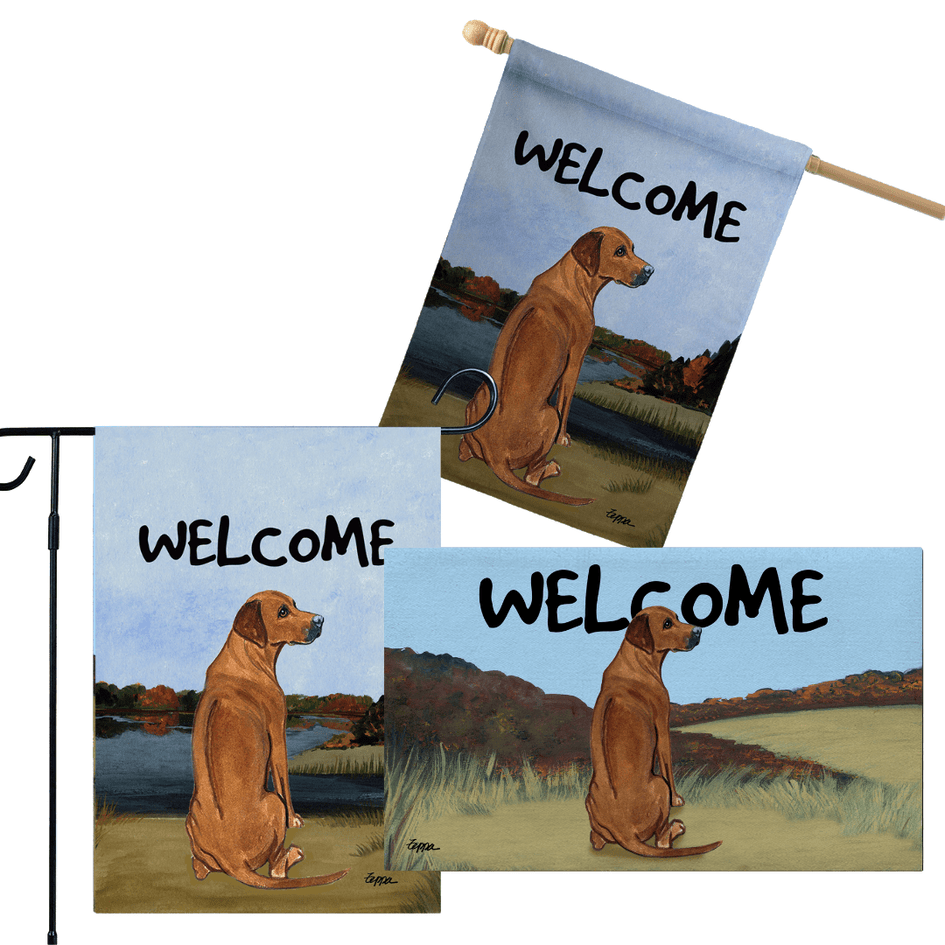 Rhodesian Ridgeback 3 Piece Bundle - House Flag, Garden Flag, & Welcome Mat