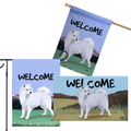 Samoyed 3 Piece Bundle - House Flag, Garden Flag, & Welcome Mat