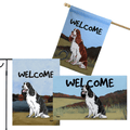 Springer Spaniel 3 Piece Bundle - House Flag, Garden Flag, & Welcome Mat