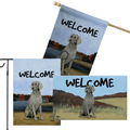 Weimaraner 3 Piece Bundle - House Flag, Garden Flag, & Welcome Mat