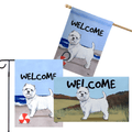 West Highland Terrier 3 Piece Bundle - House Flag, Garden Flag, & Welcome Mat