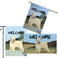 Soft Coated Wheaten Terrier 3 Piece Bundle - House Flag, Garden Flag, & Welcome Mat