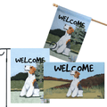 Wirehair Fox Terrier 3 Piece Bundle - House Flag, Garden Flag, & Welcome Mat