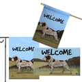 Wirehair Pointing Griffon 3 Piece Bundle - House Flag, Garden Flag, & Welcome Mat