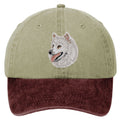 American Eskimo Dog  Embroidered Two Tone Baseball Cap