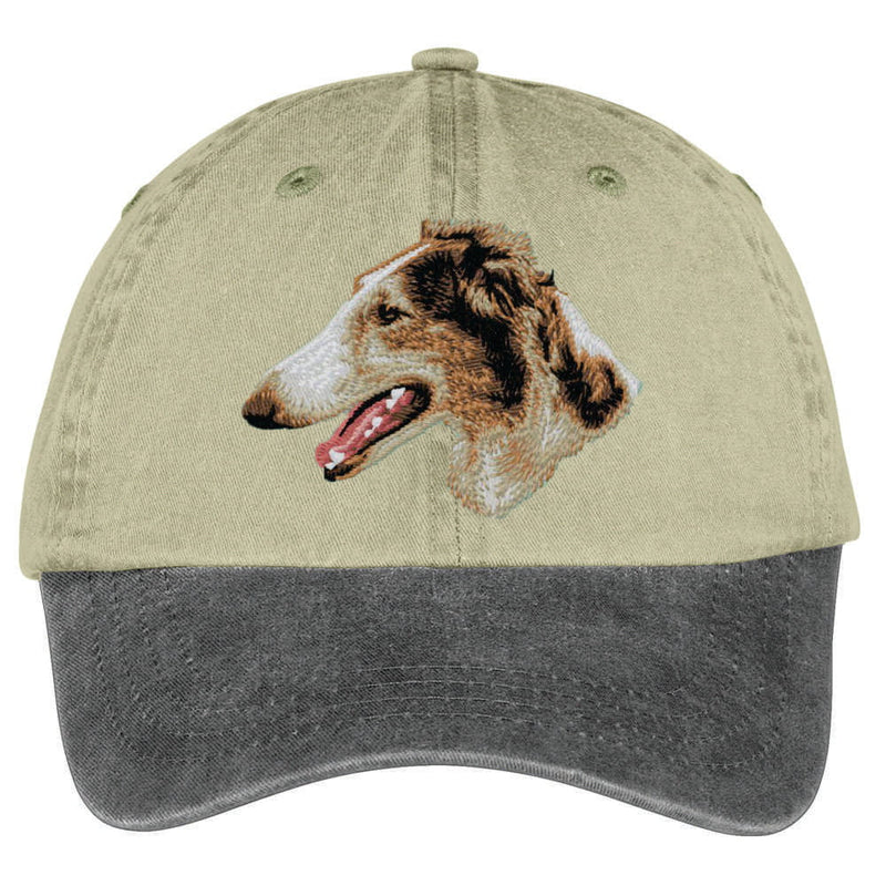 Borzoi  Embroidered Two Tone Baseball Cap