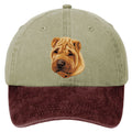 Chinese Shar-Pei  Embroidered Two Tone Baseball Cap