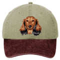 Dachshund  Embroidered Two Tone Baseball Cap