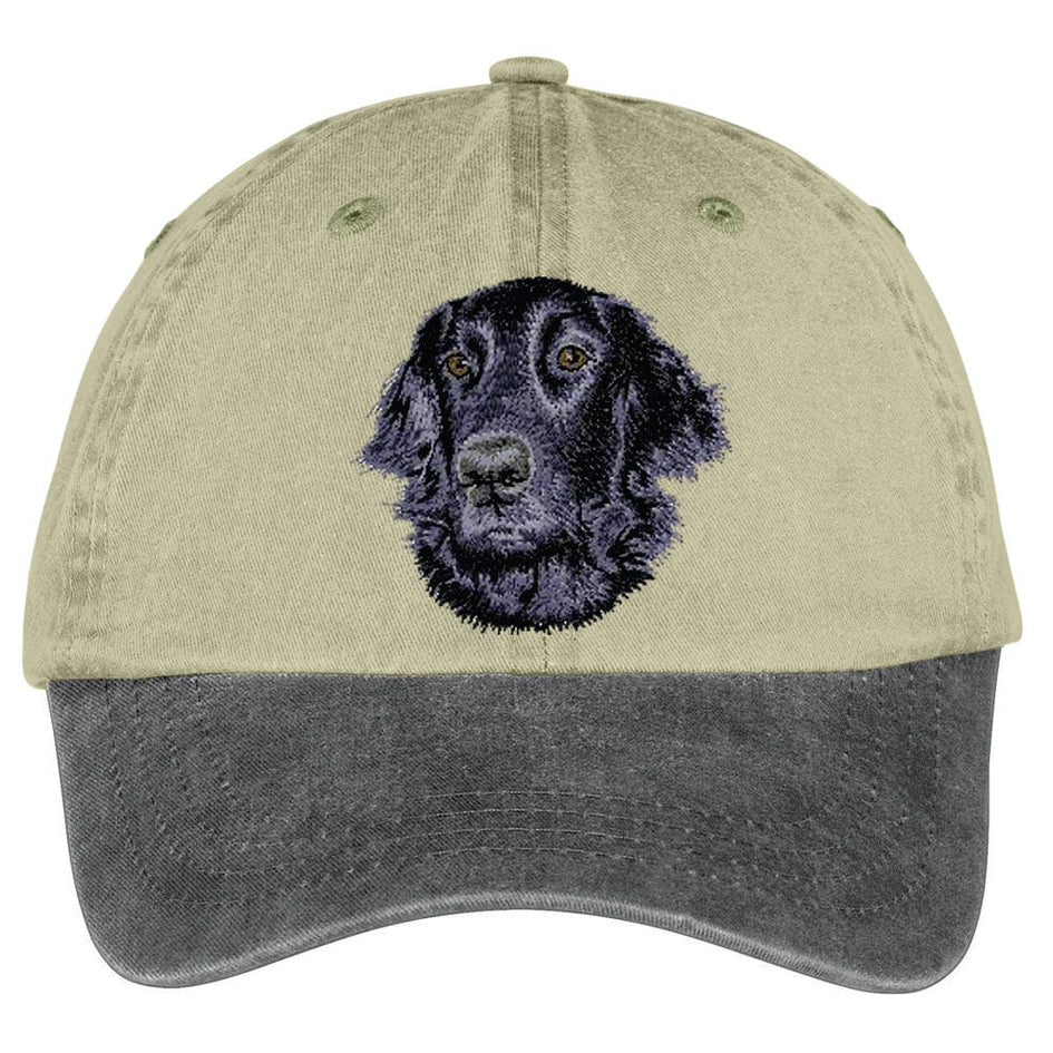 Flat-Coated Retriever  Embroidered Two Tone Baseball Cap
