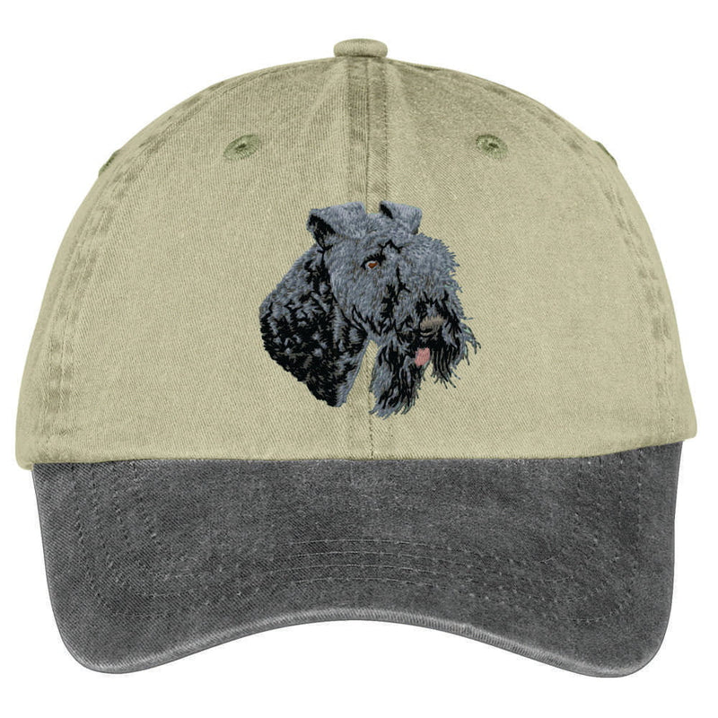 Kerry Blue Terrier  Embroidered Two Tone Baseball Cap