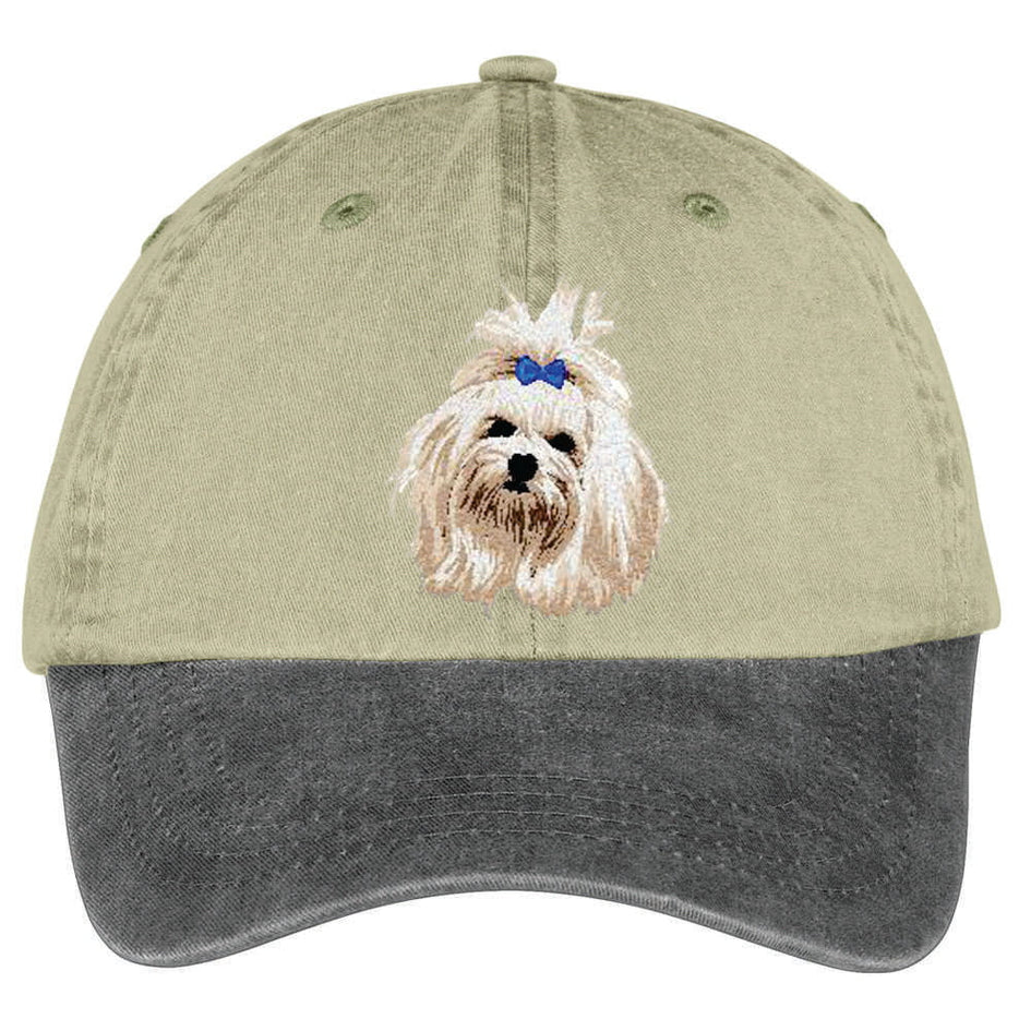 Maltese  Embroidered Two Tone Baseball Cap