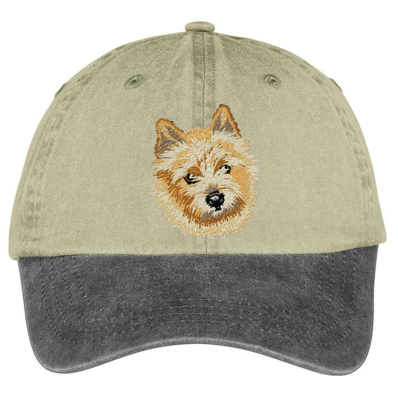 Norwich Terrier  Embroidered Two Tone Baseball Cap