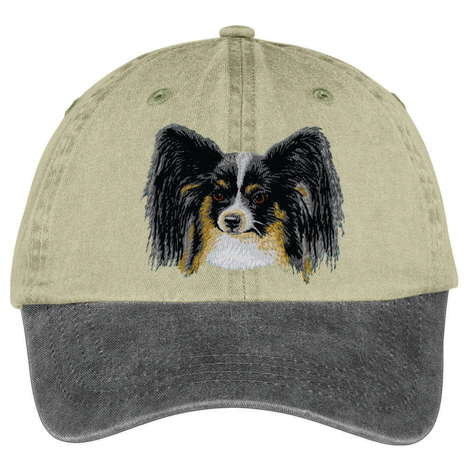 Papillon  Embroidered Two Tone Baseball Cap