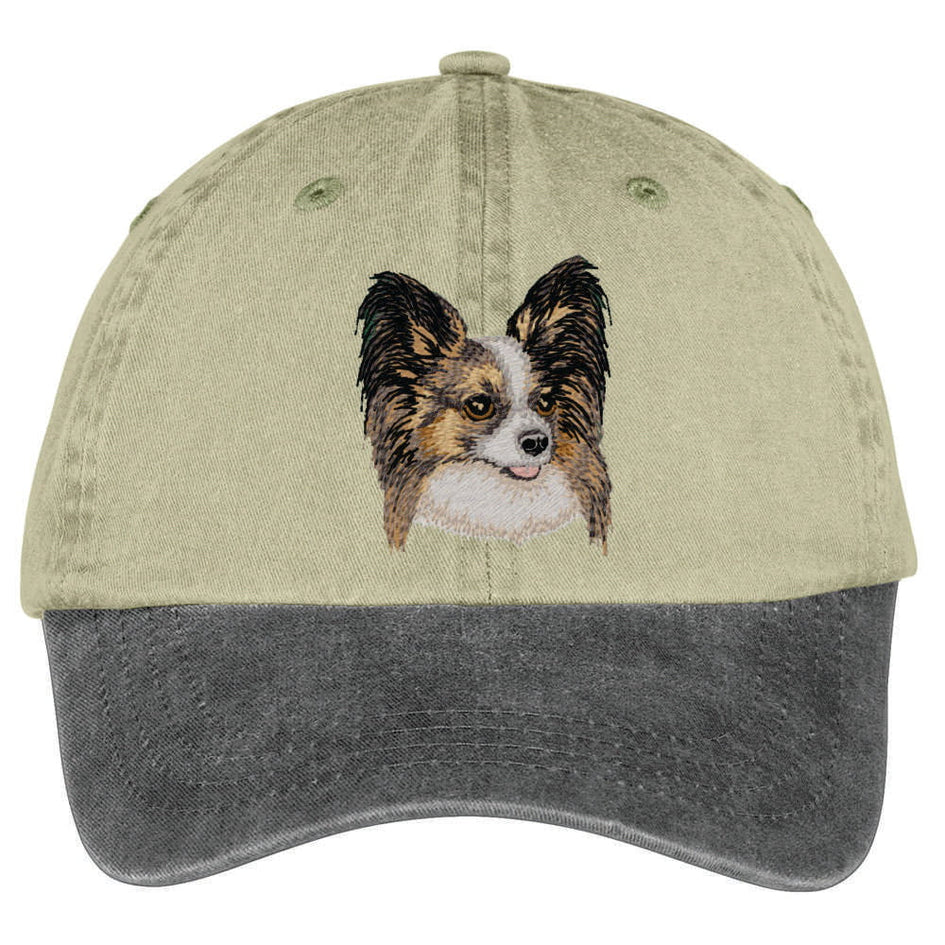 Papillon  Embroidered Two Tone Baseball Cap