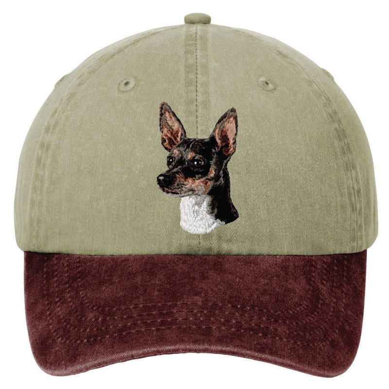 Rat Terrier Embroidered Two Tone Baseball Cap