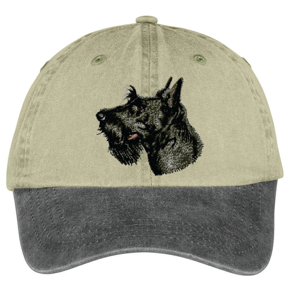 Scottish Terrier  Embroidered Two Tone Baseball Cap