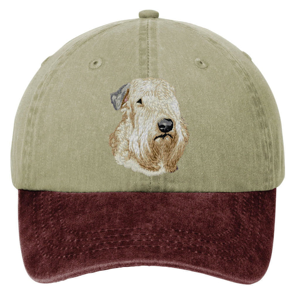 Soft Coated Wheaten Terrier  Embroidered Two Tone Baseball Cap