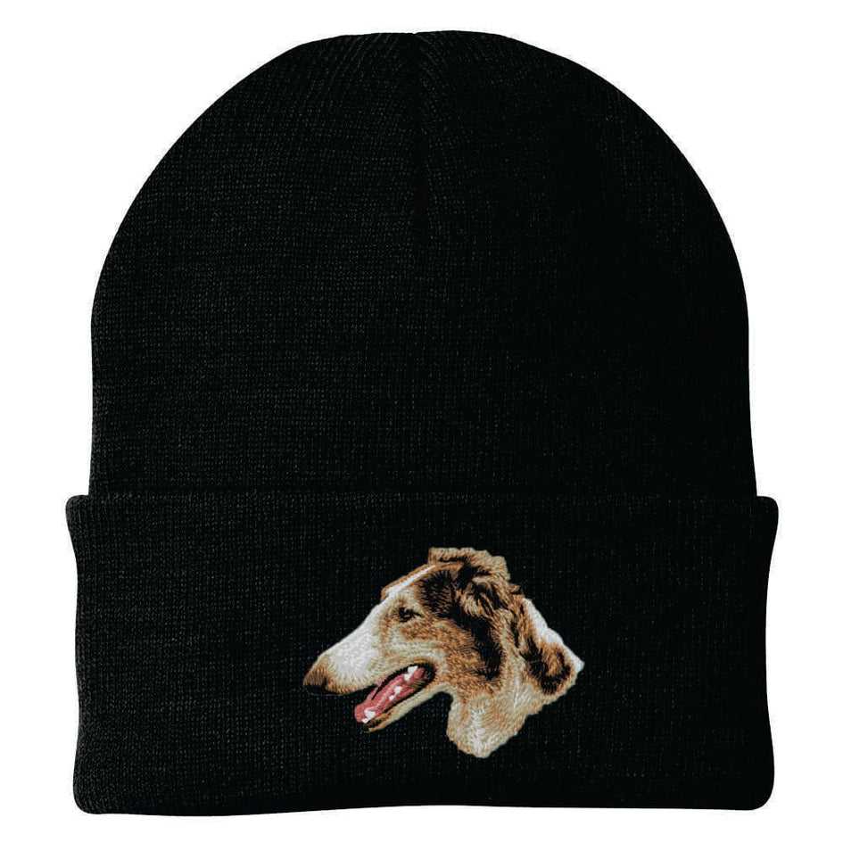 Borzoi Embroidered Beanie