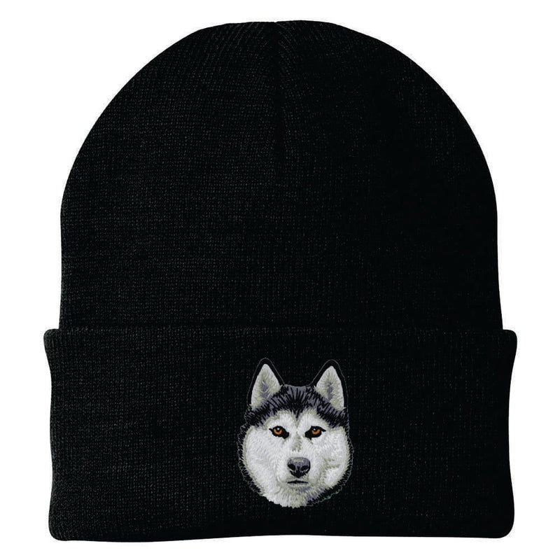 Siberian Husky Embroidered Beanie