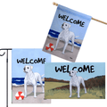 American Bulldog 3 Piece Bundle - House Flag, Garden Flag, & Welcome Mat