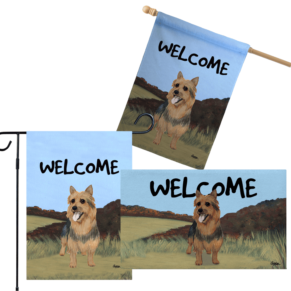 Australian Terrier 3 Piece Bundle - House Flag, Garden Flag, & Welcome Mat