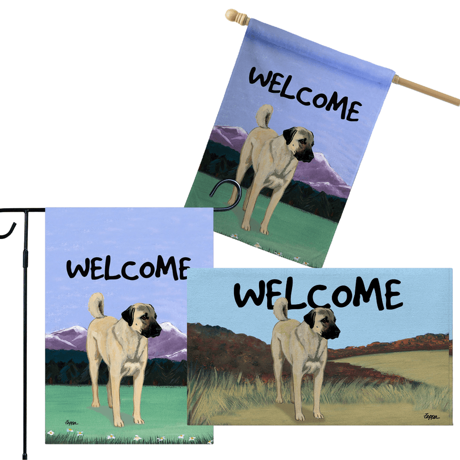 Anatolian Shepherd 3 Piece Bundle - House Flag, Garden Flag, & Welcome Mat