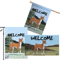 Basenji 3 Piece Bundle - House Flag, Garden Flag, & Welcome Mat