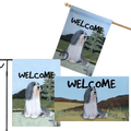 Bearded Collie 3 Piece Bundle - House Flag, Garden Flag, & Welcome Mat