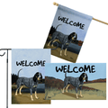 Bluetick Coonhound 3 Piece Bundle - House Flag, Garden Flag, & Welcome Mat