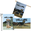 Border Terrier 3 Piece Bundle - House Flag, Garden Flag, & Welcome Mat