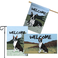 Boston Terrier 3 Piece Bundle - House Flag, Garden Flag, & Welcome Mat
