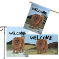 Chow 3 Piece Bundle - House Flag, Garden Flag, & Welcome Mat