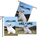 Clumber Spaniel 3 Piece Bundle - House Flag, Garden Flag, & Welcome Mat