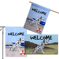 Dalmatian 3 Piece Bundle - House Flag, Garden Flag, & Welcome Mat