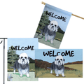 Dandi Dinmont Terrier 3 Piece Bundle - House Flag, Garden Flag, & Welcome Mat