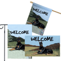 Doberman Pinscher 3 Piece Bundle - House Flag, Garden Flag, & Welcome Mat