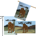 Douge De Bordeaux 3 Piece Bundle - House Flag, Garden Flag, & Welcome Mat