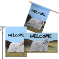 Komondor 3 Piece Bundle - House Flag, Garden Flag, & Welcome Mat