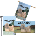 Lhasa Apso 3 Piece Bundle - House Flag, Garden Flag, & Welcome Mat