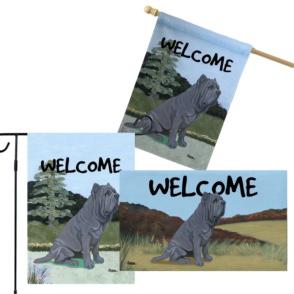 Neapolitan Mastiff 3 Piece Bundle - House Flag, Garden Flag, & Welcome Mat