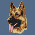German Shepherd Dog Embroidered Women's Denim Shirt