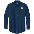Pomeranian Embroidered Men's Denim Shirt