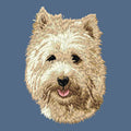 Cairn Terrier Embroidered Women's Denim Shirt