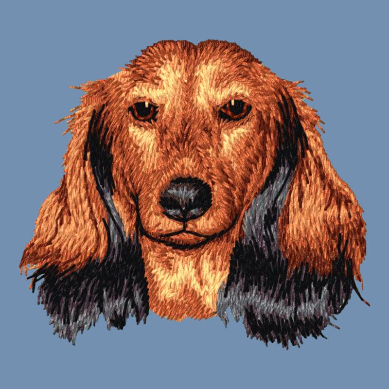 Dachshund Embroidered Men's Denim Shirt