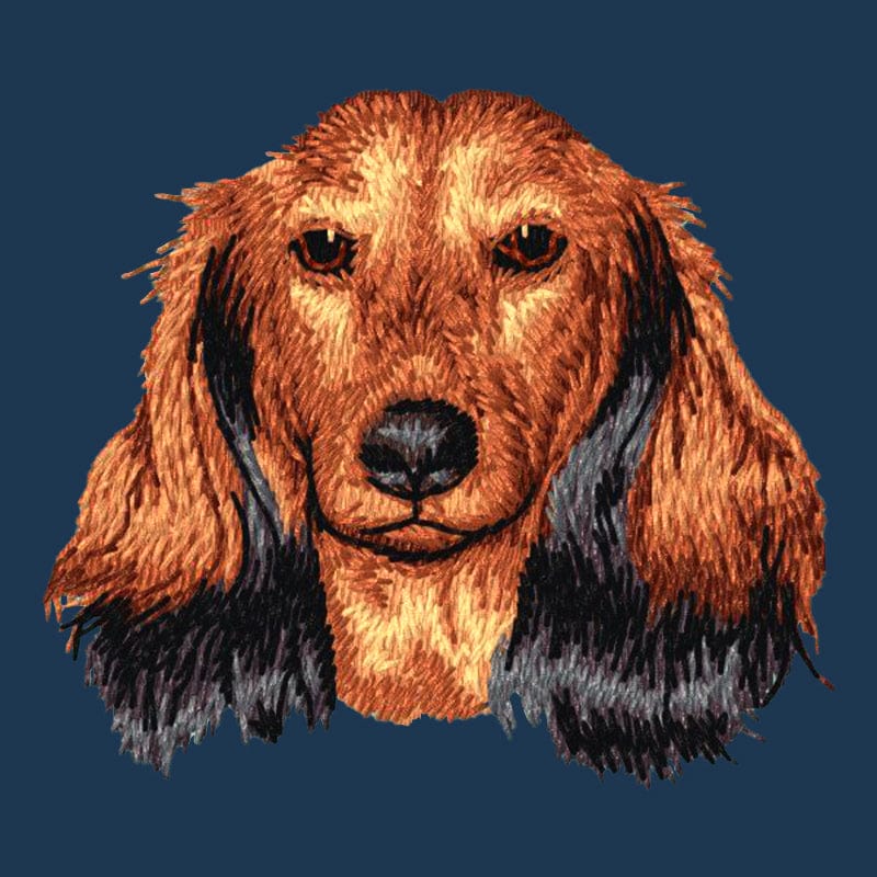 Dachshund Embroidered Men's Denim Shirt