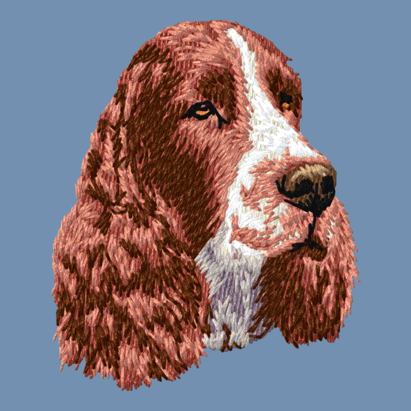 English Springer Spaniel Embroidered Men's Denim Shirt