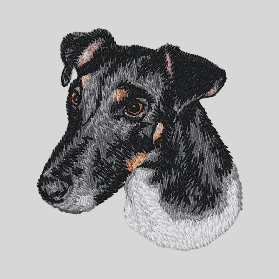 Smooth Fox Terrier Embroidered Mock Neck Sweatshirt