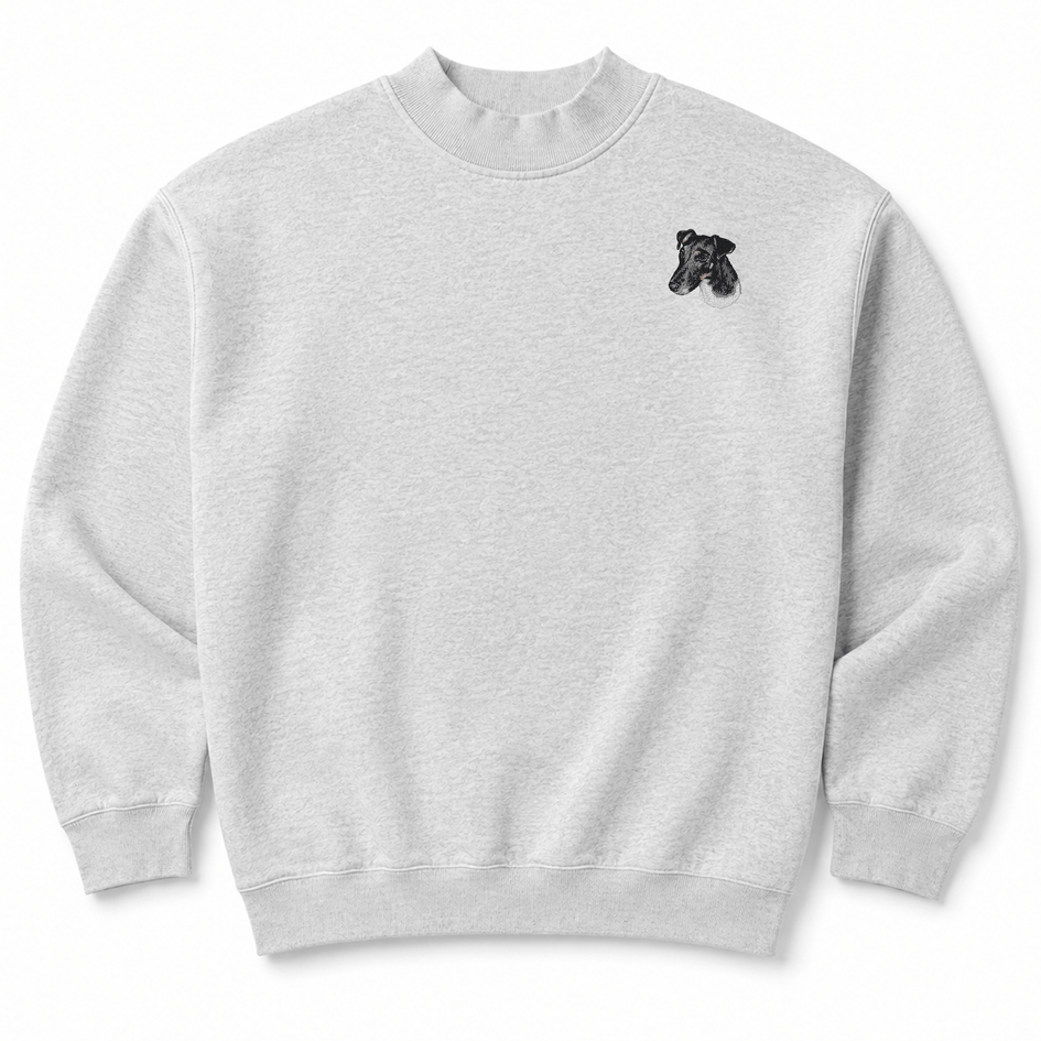 Smooth Fox Terrier Embroidered Mock Neck Sweatshirt