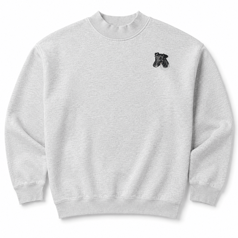 Smooth Fox Terrier Embroidered Mock Neck Sweatshirt